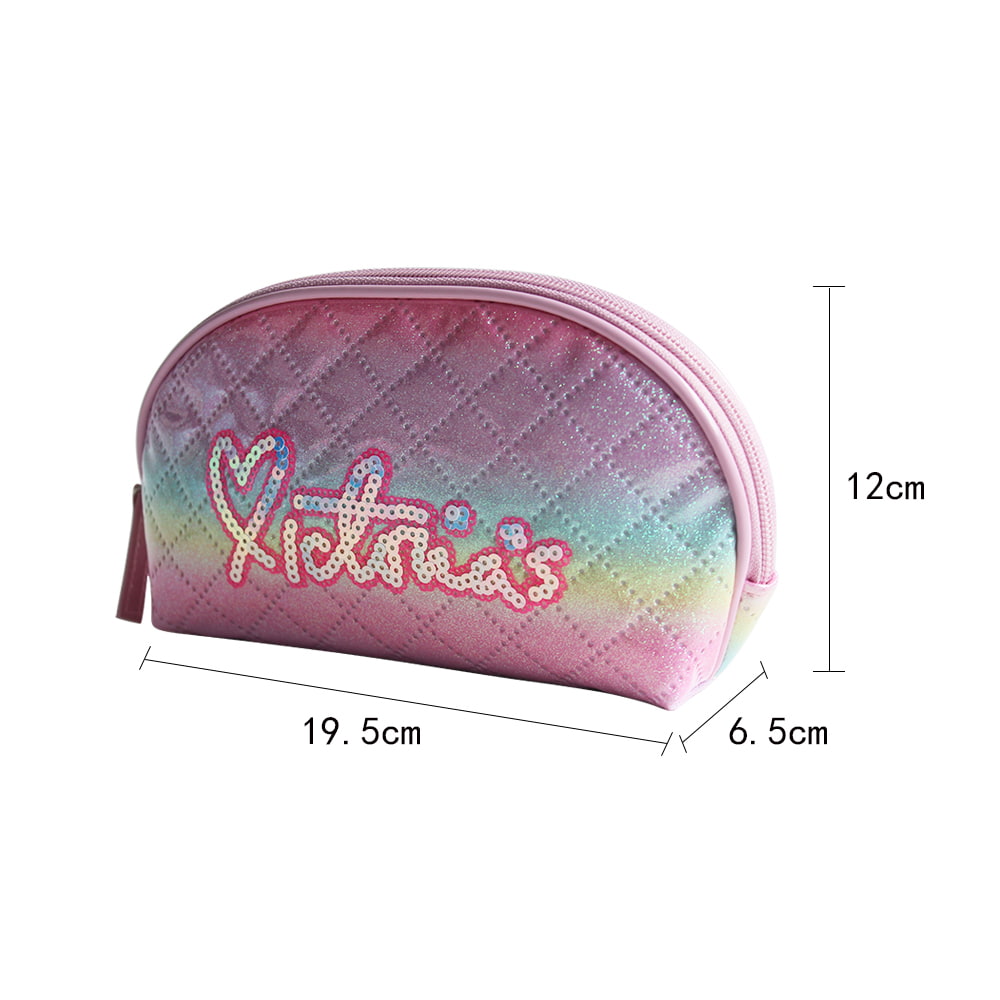 3680 Cute Pink Ombre Hologram Makeup Bag for Women