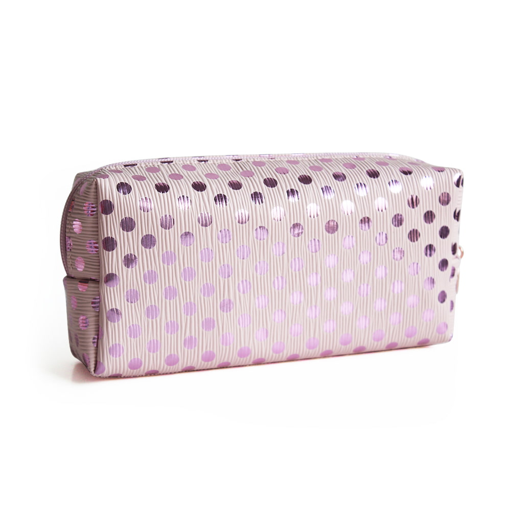 3702 Pink Polka Dots Pattern Ladies Cosmetic Storage Bag