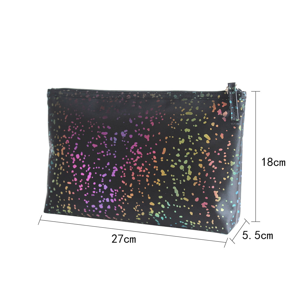 3703 Rainbow Confetti Print Women Cosmetic Storage Bag