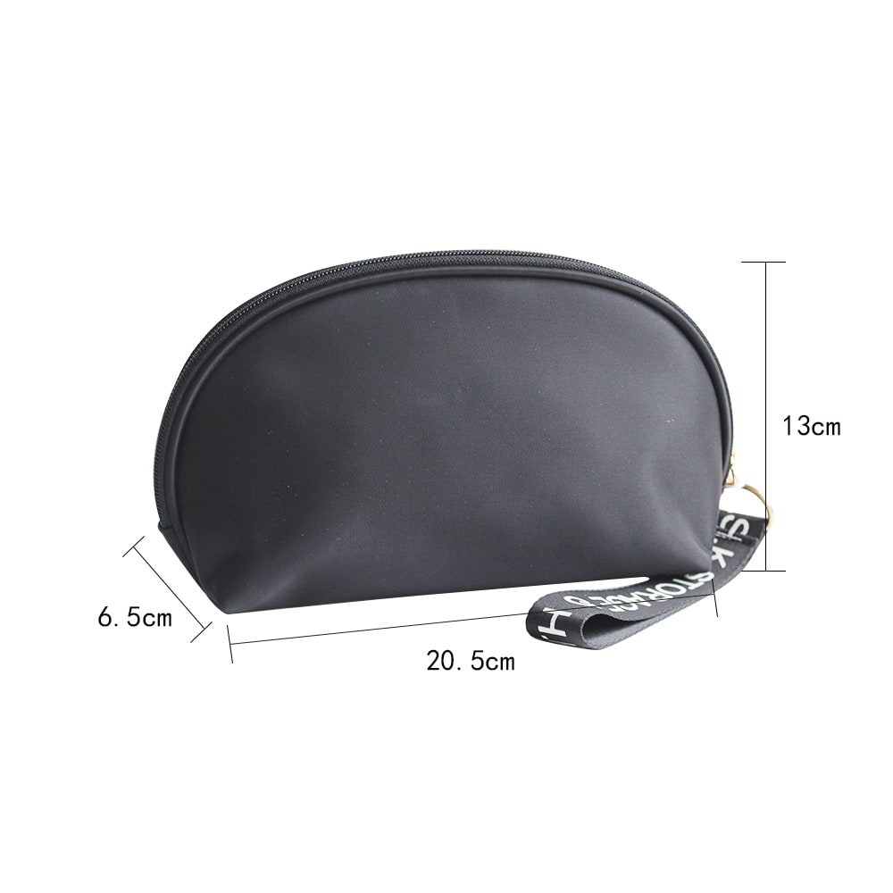 4050 Black PU Leather Waterproof Zipper Cosmetic Bag