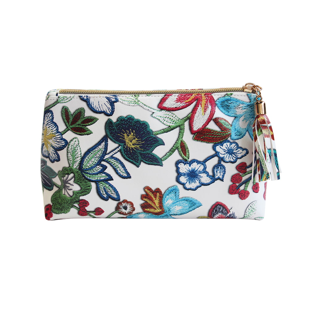 4727 Colorful Floral Embroidered Cosmetic Storage Bag