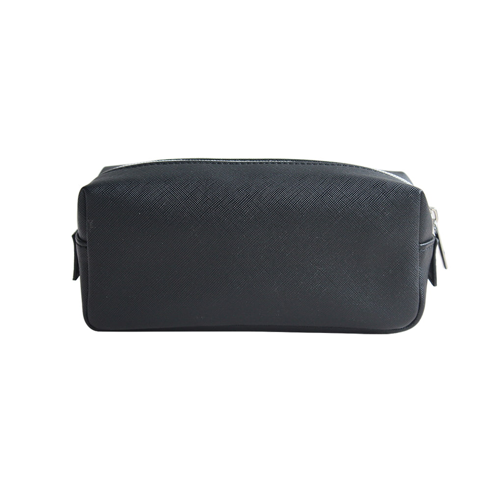 4767 Large Capacity Black PU Leather Cosmetic Storage Bag