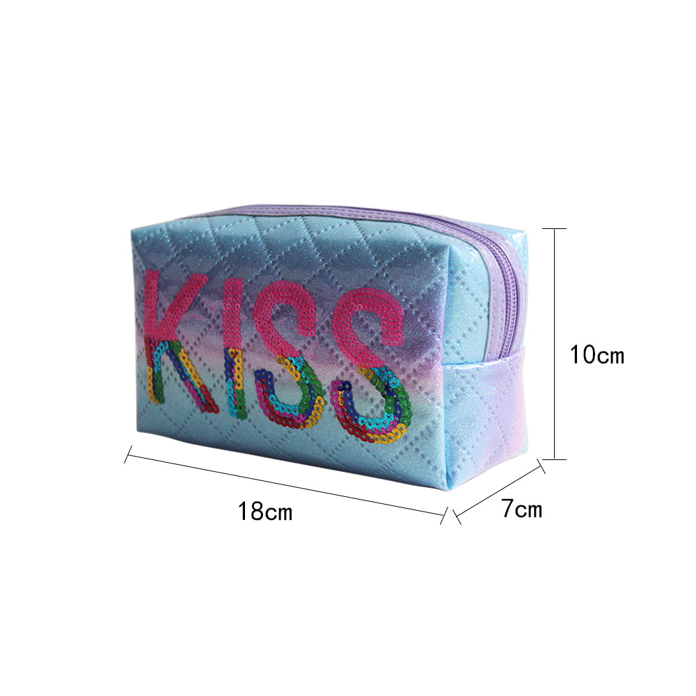 5052 Ombre Holographic Kiss Print Cosmetic Storage Bag