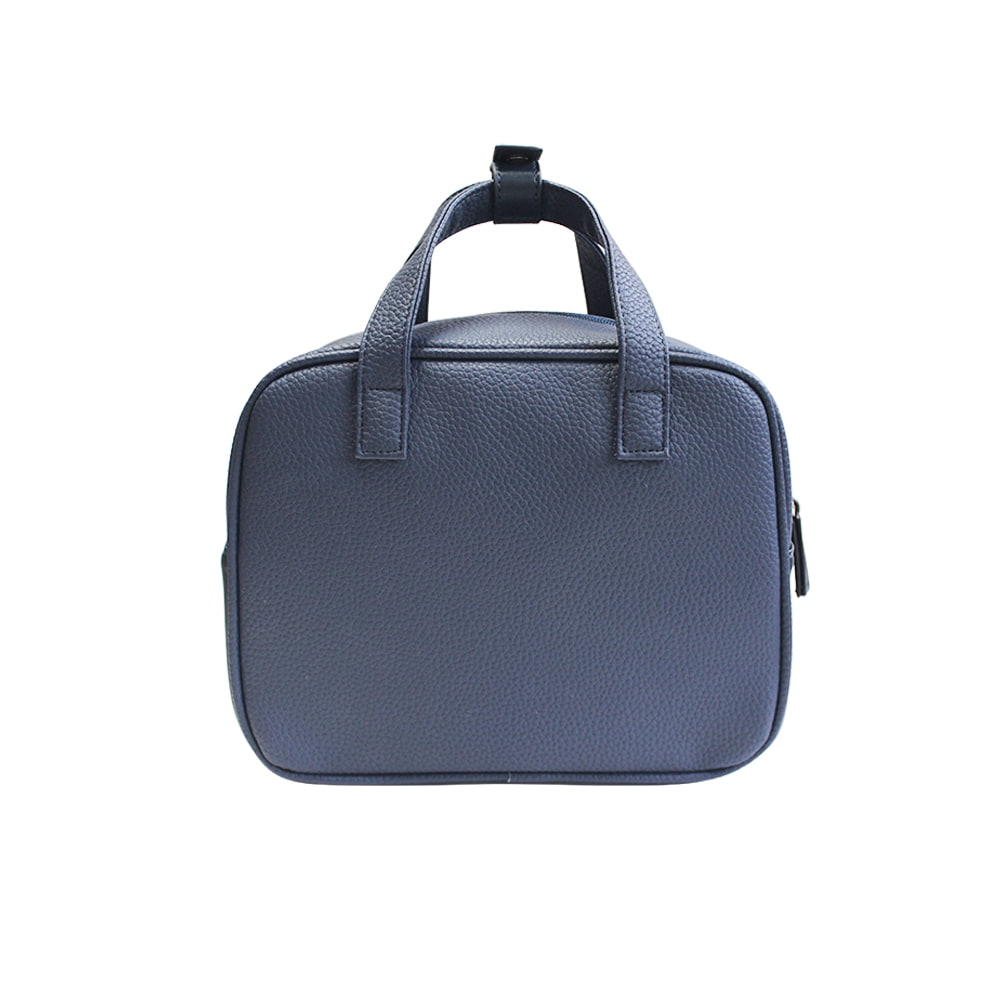 4679 Navy Blue Large Capacity PU Leather Travel Toiletry Bag