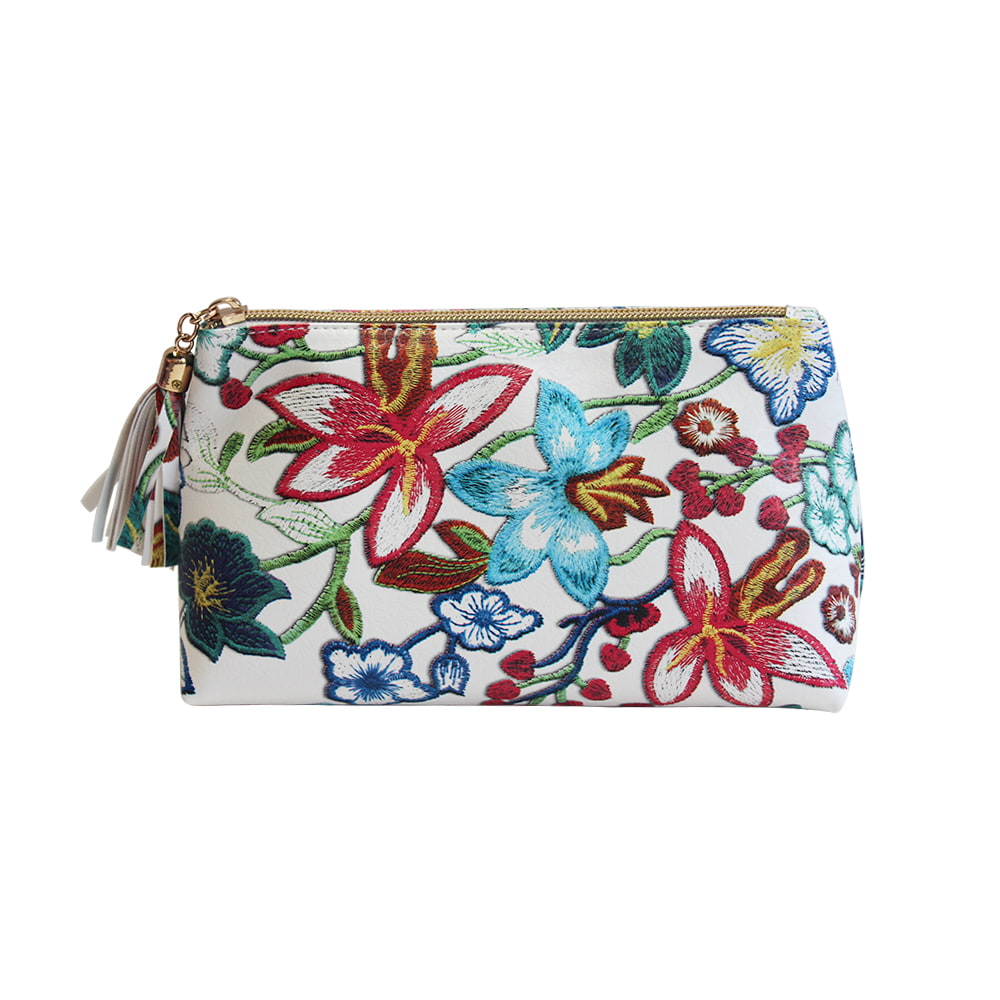 4727 Colorful Floral Embroidered Cosmetic Storage Bag