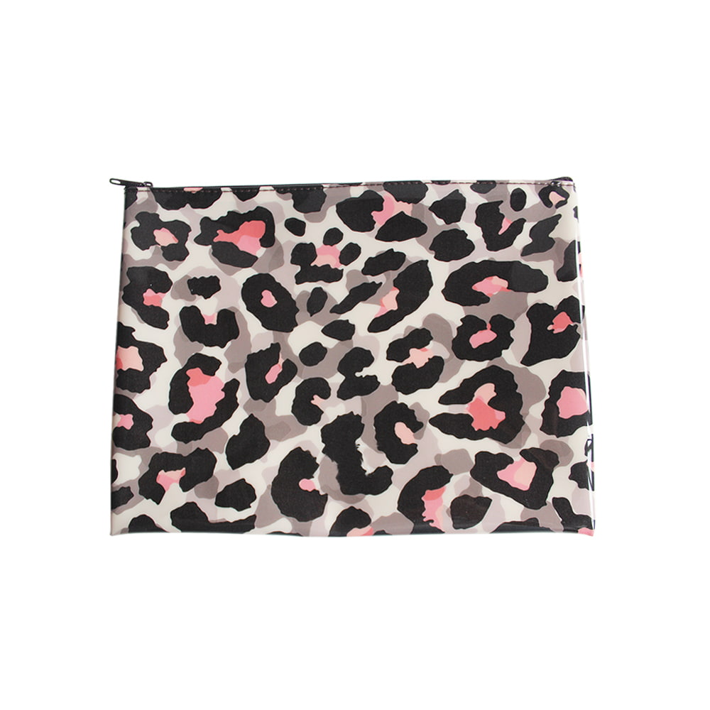 4747 Black Pink White Leopard Print Cosmetic Storage Bag