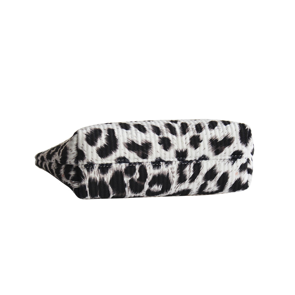 2947  Snow Leopard Print Zipper Cosmetic Organizer Bag