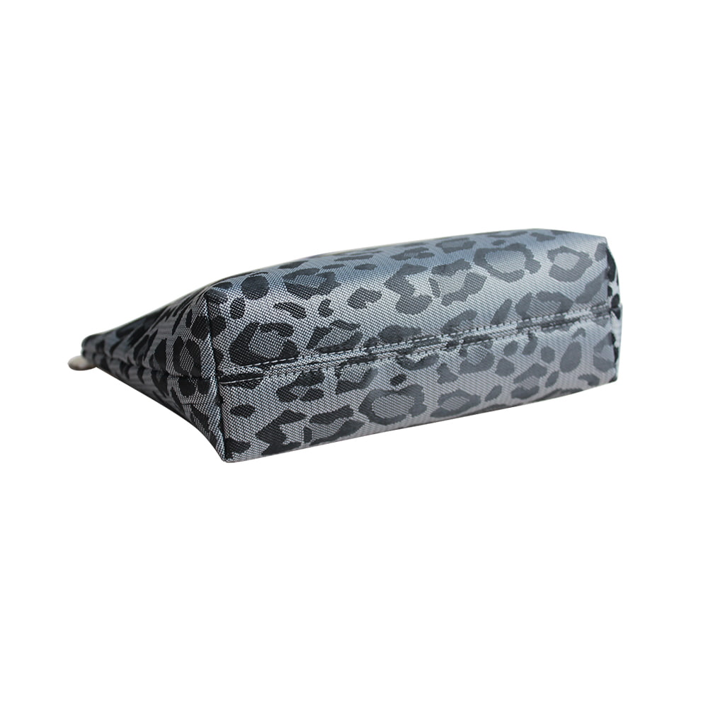 2947 Gray Leopard Print Women Portable Travel Makeup Bag