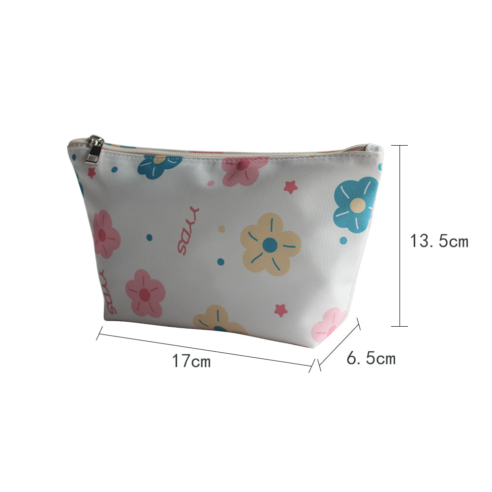 2947 Colorful Flower Printed Zipper Cosmetic Organizer Bag