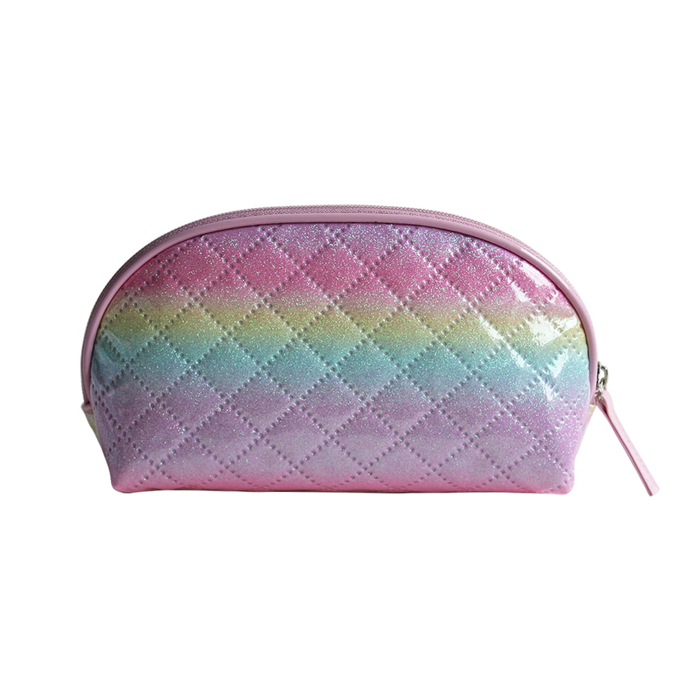 3680 Cute Pink Ombre Hologram Makeup Bag for Women