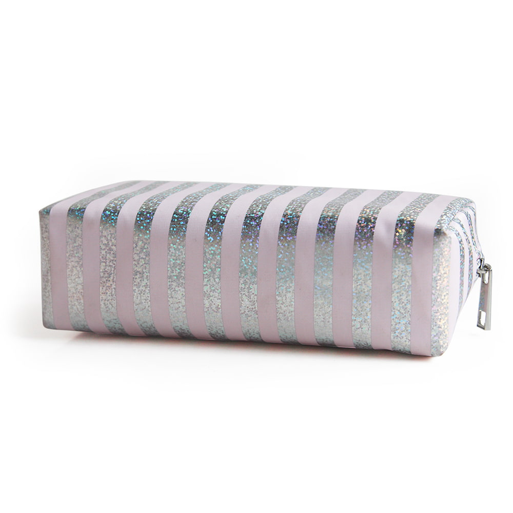 3702 Striped Hologram Laser Women Cosmetic Storage Bag