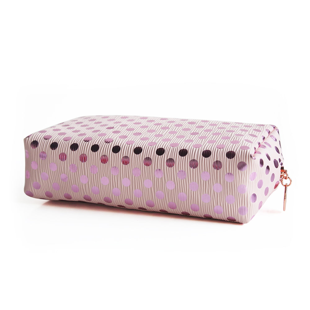 3702 Pink Polka Dots Pattern Ladies Cosmetic Storage Bag