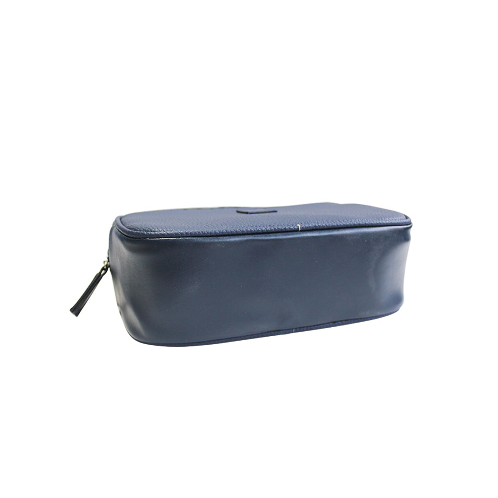 4678 Vintage Navy Blue Intrecciato Leather Cosmetic Bag