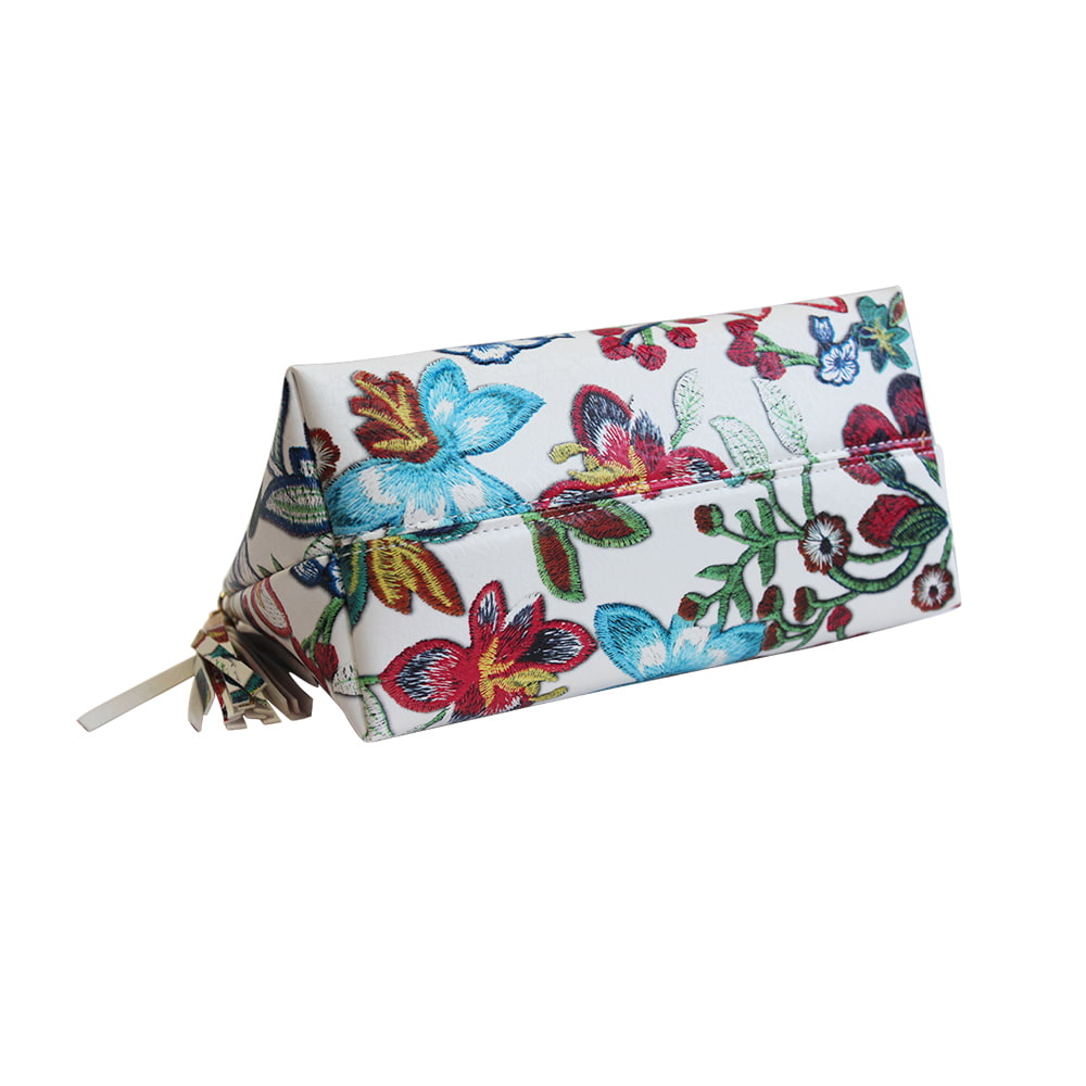 4727 Colorful Floral Embroidered Cosmetic Storage Bag