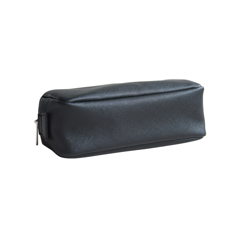 4767 Large Capacity Black PU Leather Cosmetic Storage Bag