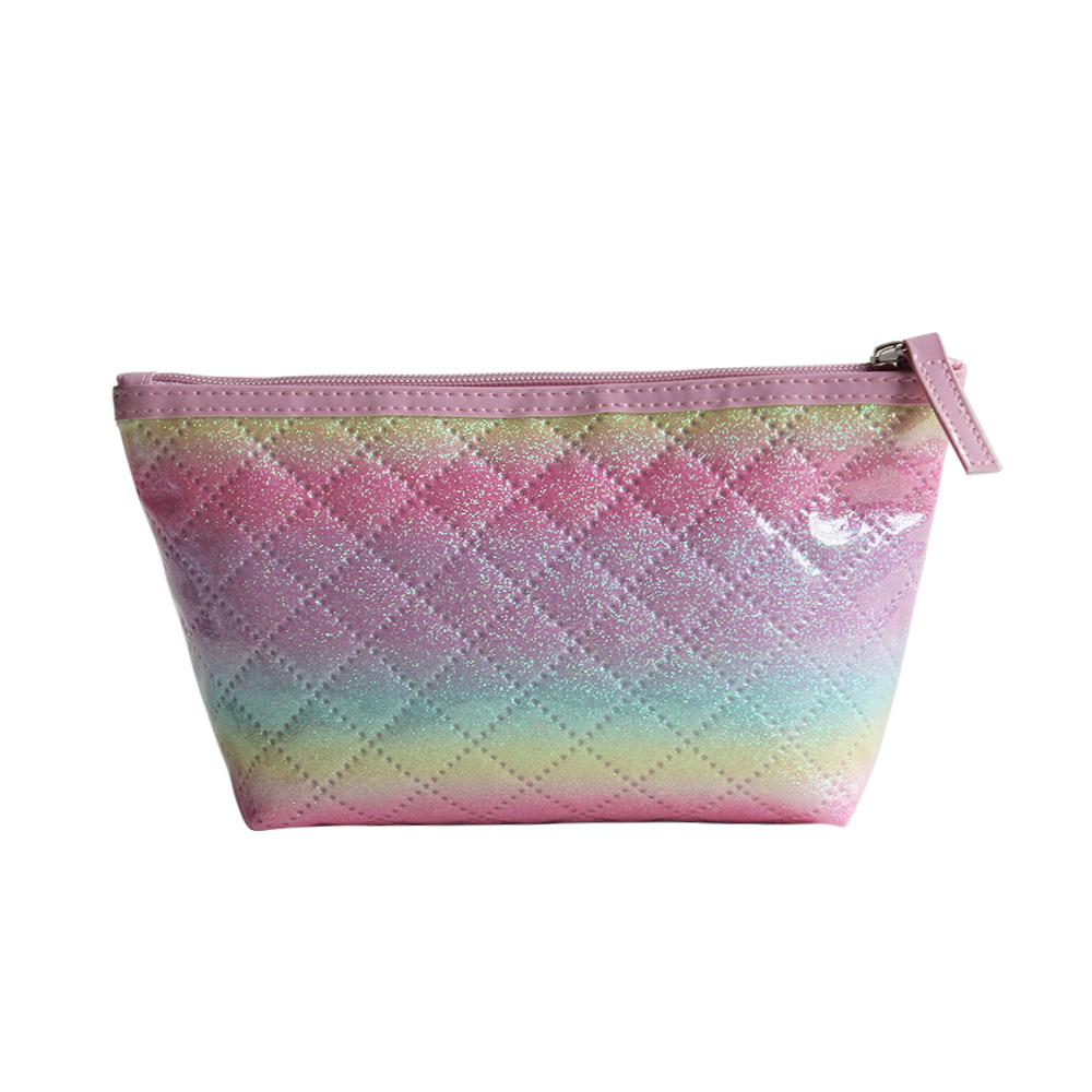 5081 Holographic Ombre Kiss Glitter Print Cosmetic Bag