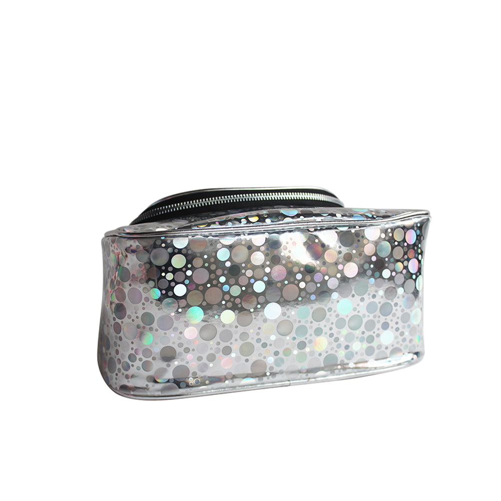 262 Polka Dot Holographic Waterproof Travel Toiletry Bag