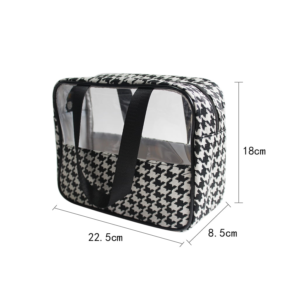 LL001 Houndstooth Black And White  Travel Cosmetic Bag