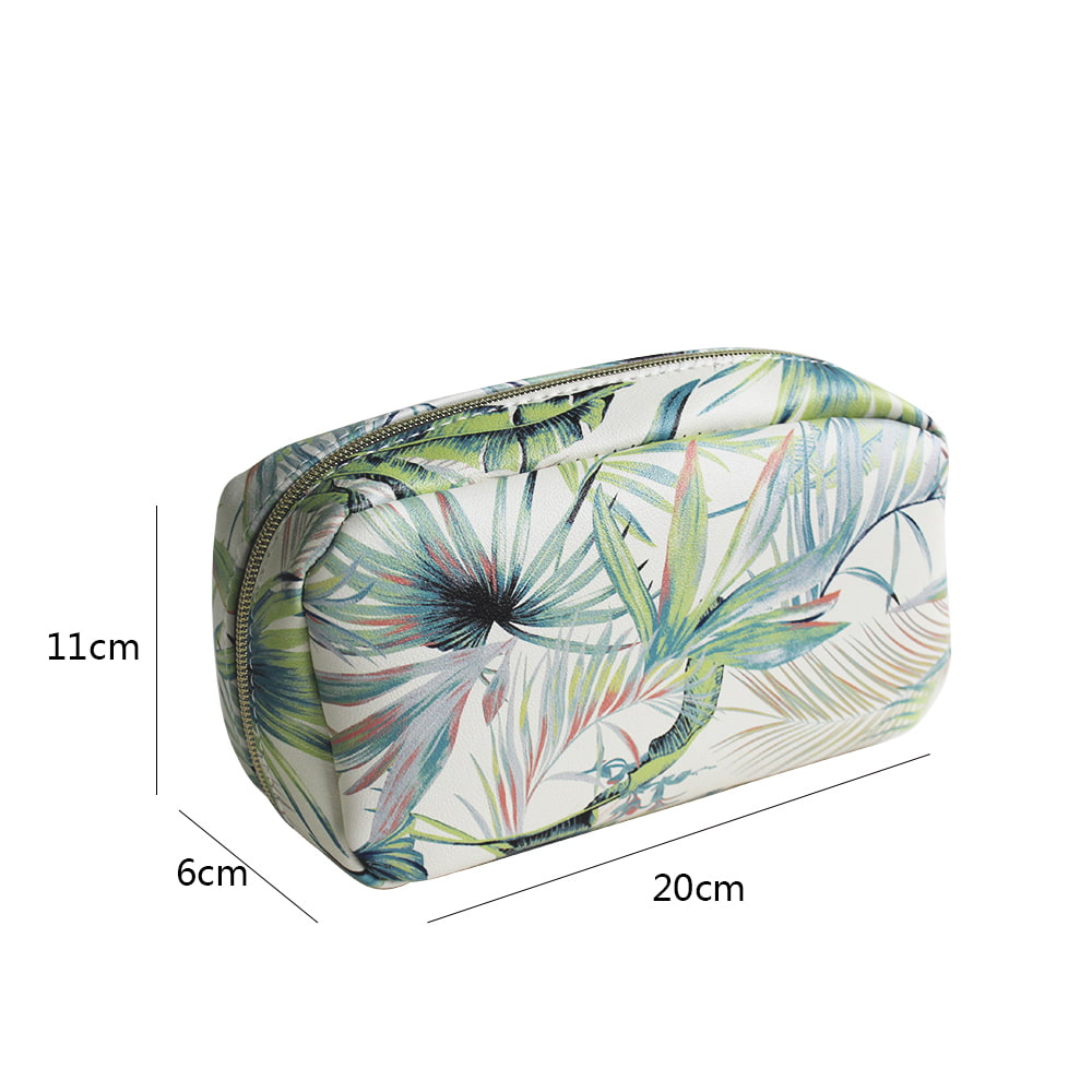 WC-2201 Plant Print Large Capacity Zipper Cosmetic Storage Bag