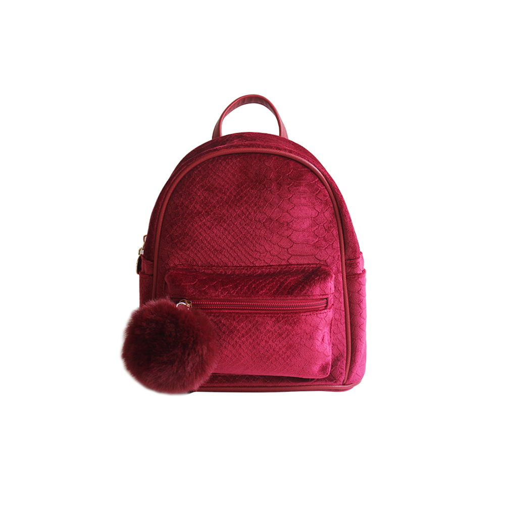 8828 Red Leather Embossed Small Mini Women Backpack