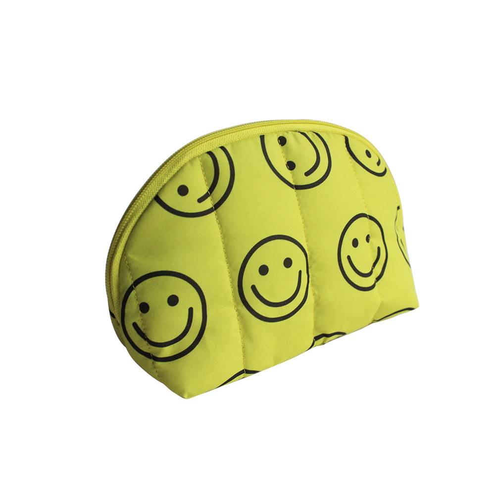 4730 Yellow Puffy Happy Print Cosmetic Organizer Bag