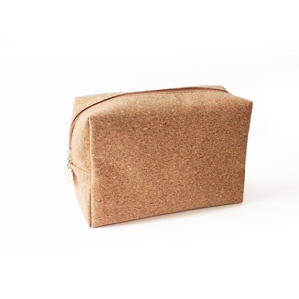 3537 Vegan Cork Leather Portable Cosmetic Organizer Bag