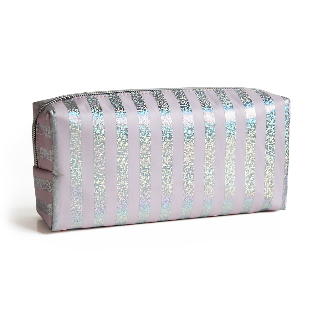 3702 Striped Hologram Laser Women Cosmetic Storage Bag