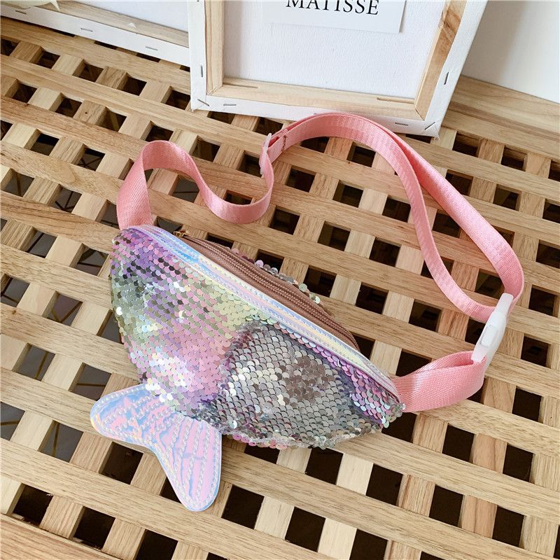 BD-GM25 Cute Fish Tail Sequins Adjustable Waist Bag for Girls