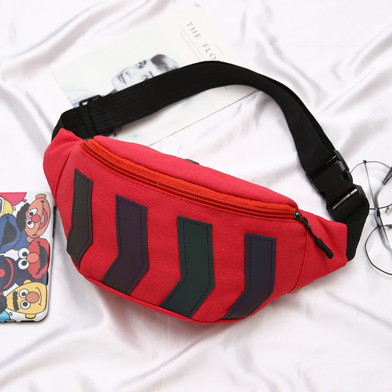 BD-GM22 5 Colors Kids Canvas Waist Bag with Earphone Hole