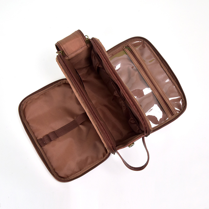 BD-GM116 PU Leather Toiletry Bag with compartment pockets