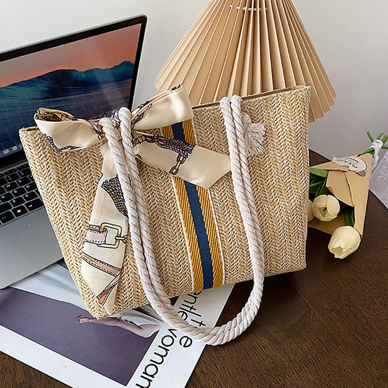 BD-GM32 Large Capacity Woven Striped Summer Beach Bag