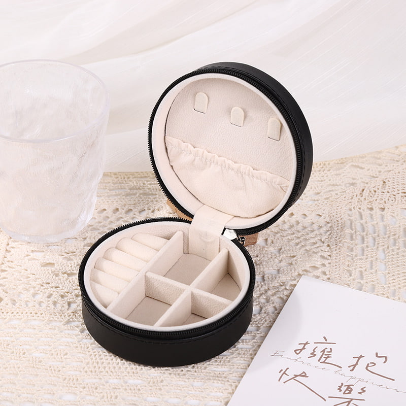 BD-GM50 Elegant Multi-grid Round Travel Jewelry Storage Box